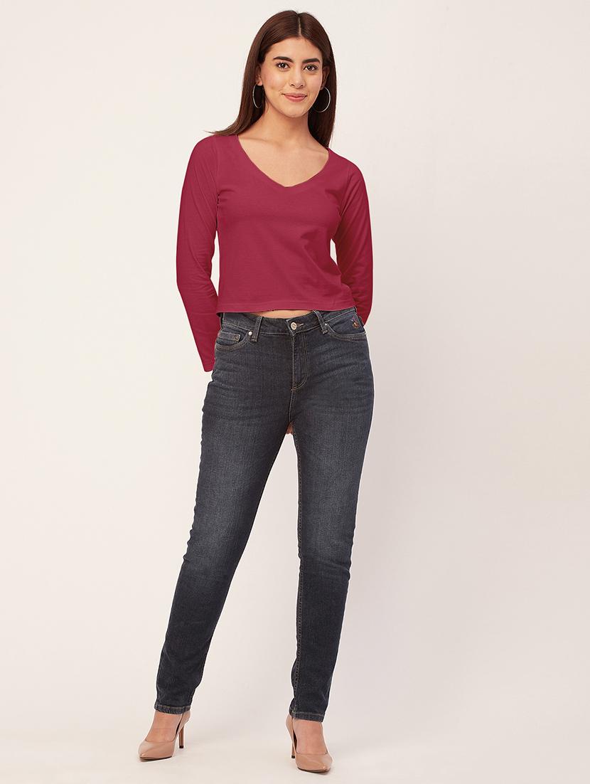 women solid long sleeves top - 20726553 - Standard Image - 4