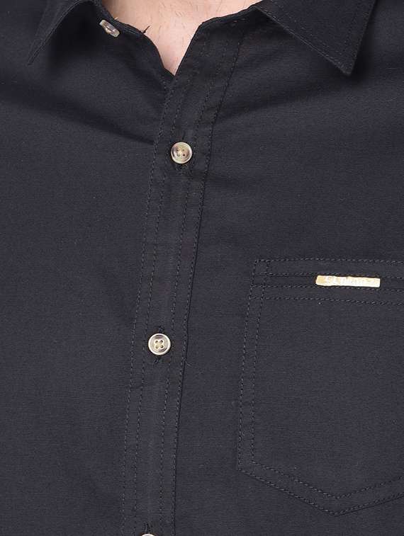 men solid collared casual shirt - 20727650 - Standard Image - 4