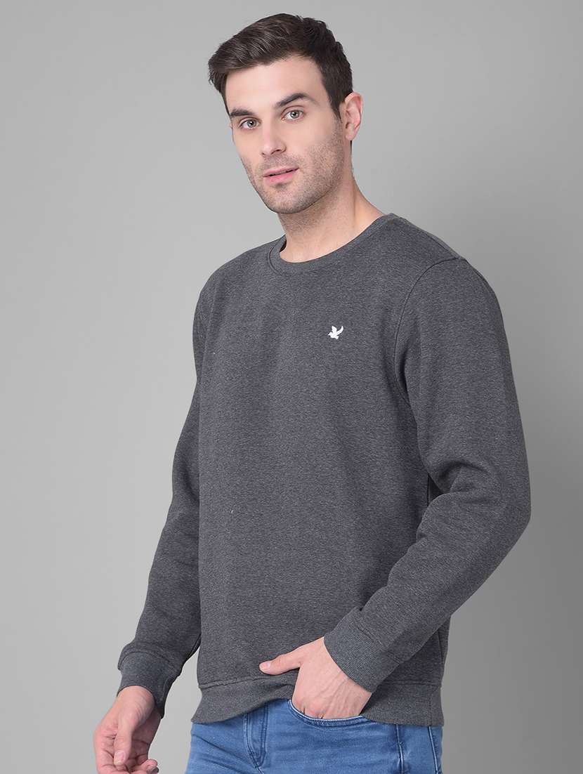 charcoal cotton blend plain sweatshirt - 20727660 - Standard Image - 1