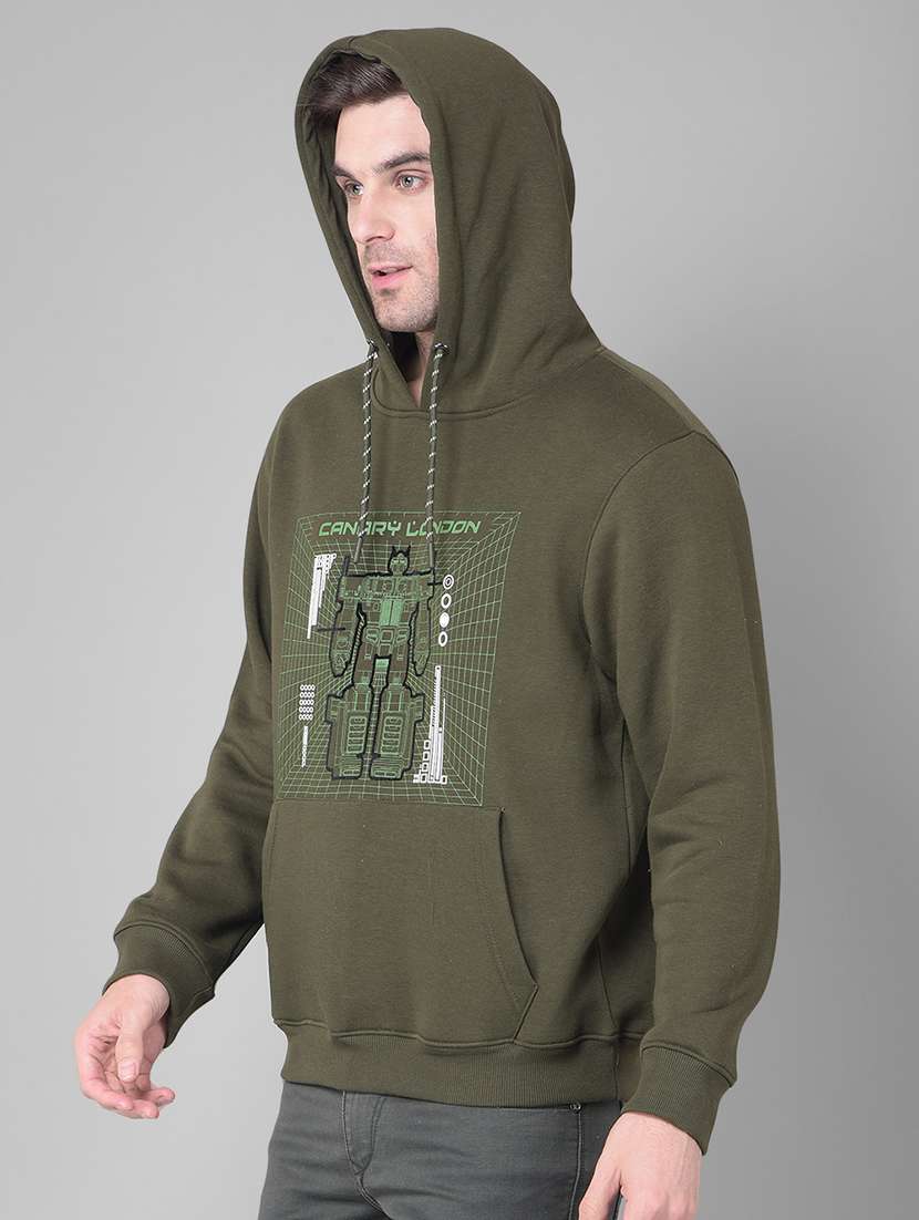 olive cotton blend chest print sweatshirt - 20727662 - Standard Image - 1