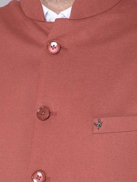 solid rust classic waist coat - 20727669 -  Standard Image - 4