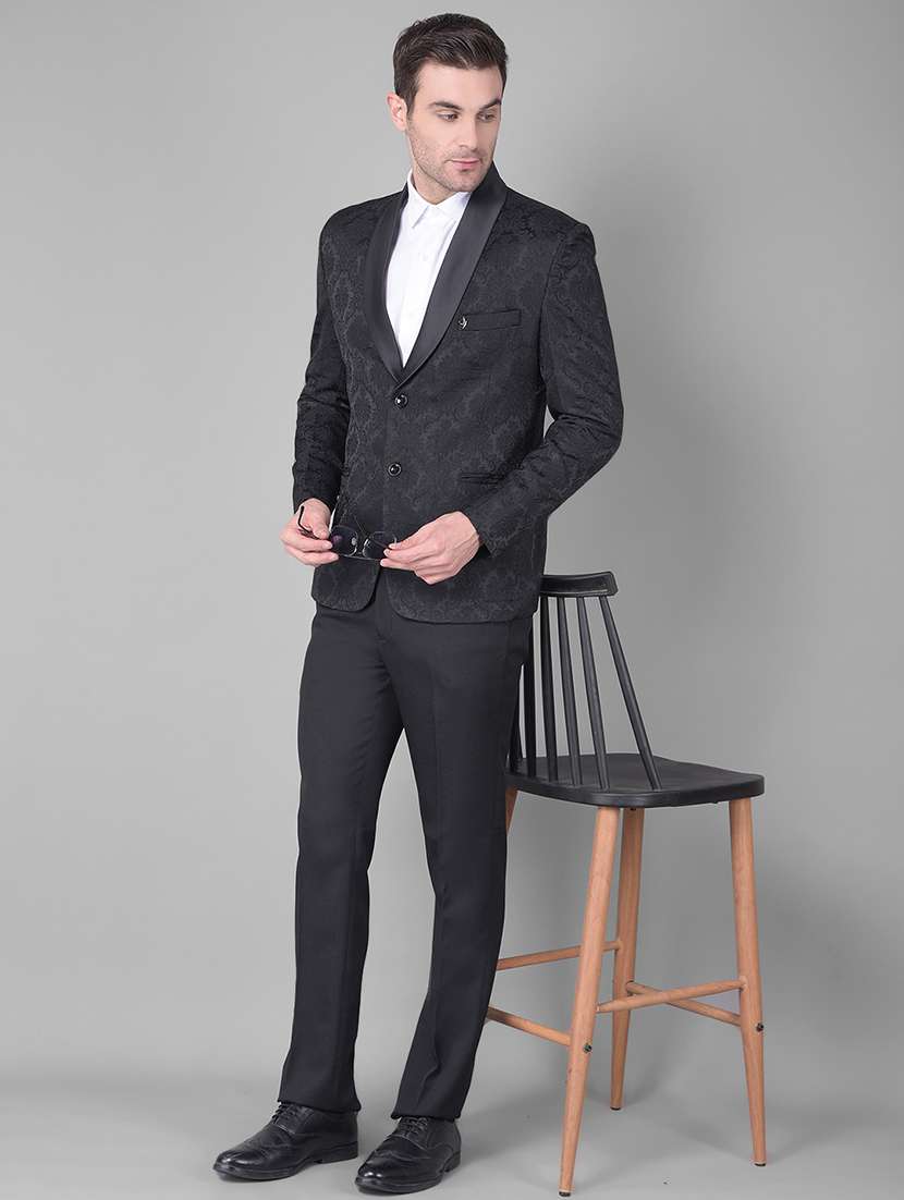 black self design 2-piece suits suit