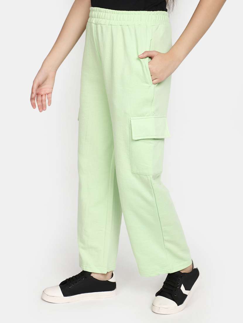 mid rise solid track pant - 20727763 -  Standard Image - 1