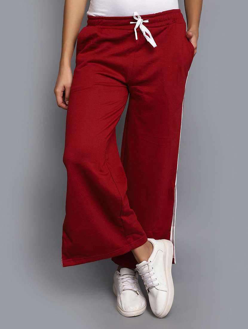 mid rise solid track pant