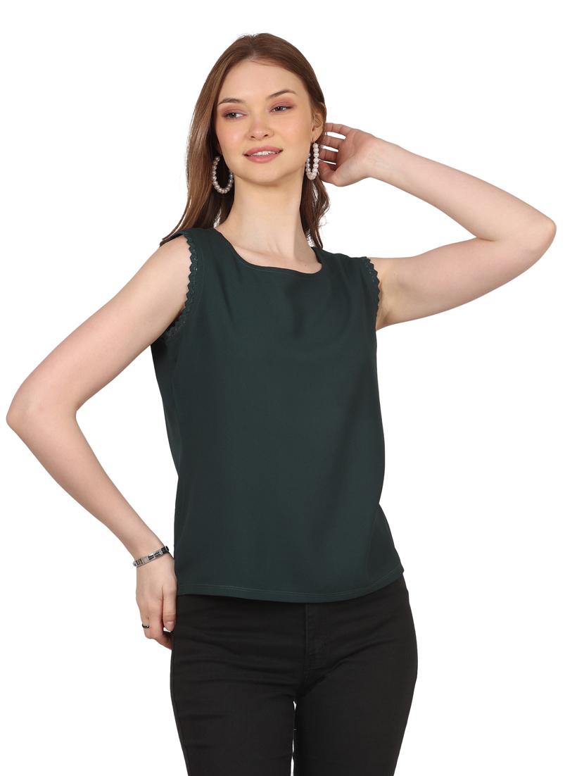 women solid round neck sleeveless top - 20727804 - Zoom Image - 0