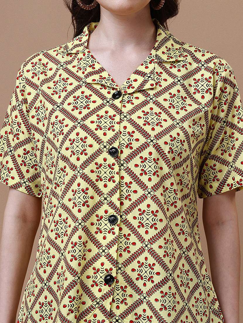 women printed lapel neck regular shirt - 20727841 -  Standard Image - 4