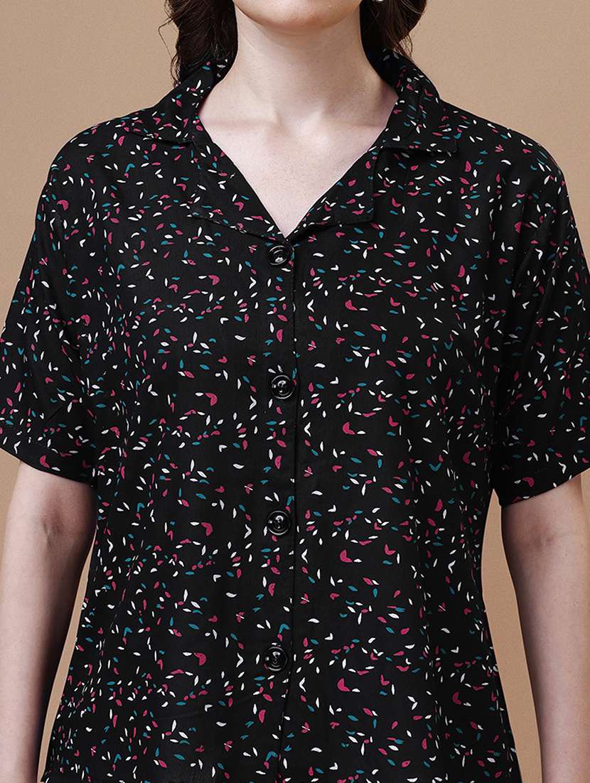 women printed lapel neck regular shirt - 20727842 -  Standard Image - 4