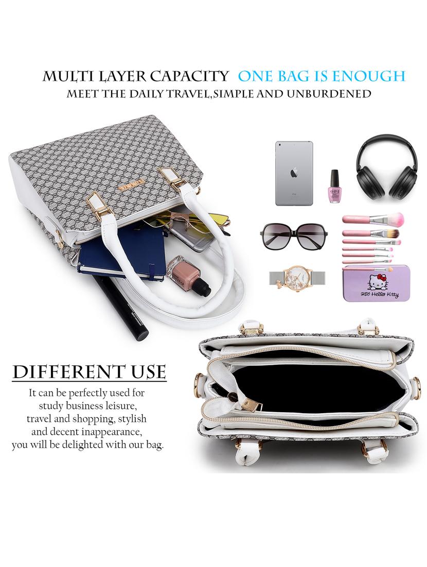 white printed handbag - 20727908 - Standard Image - 4