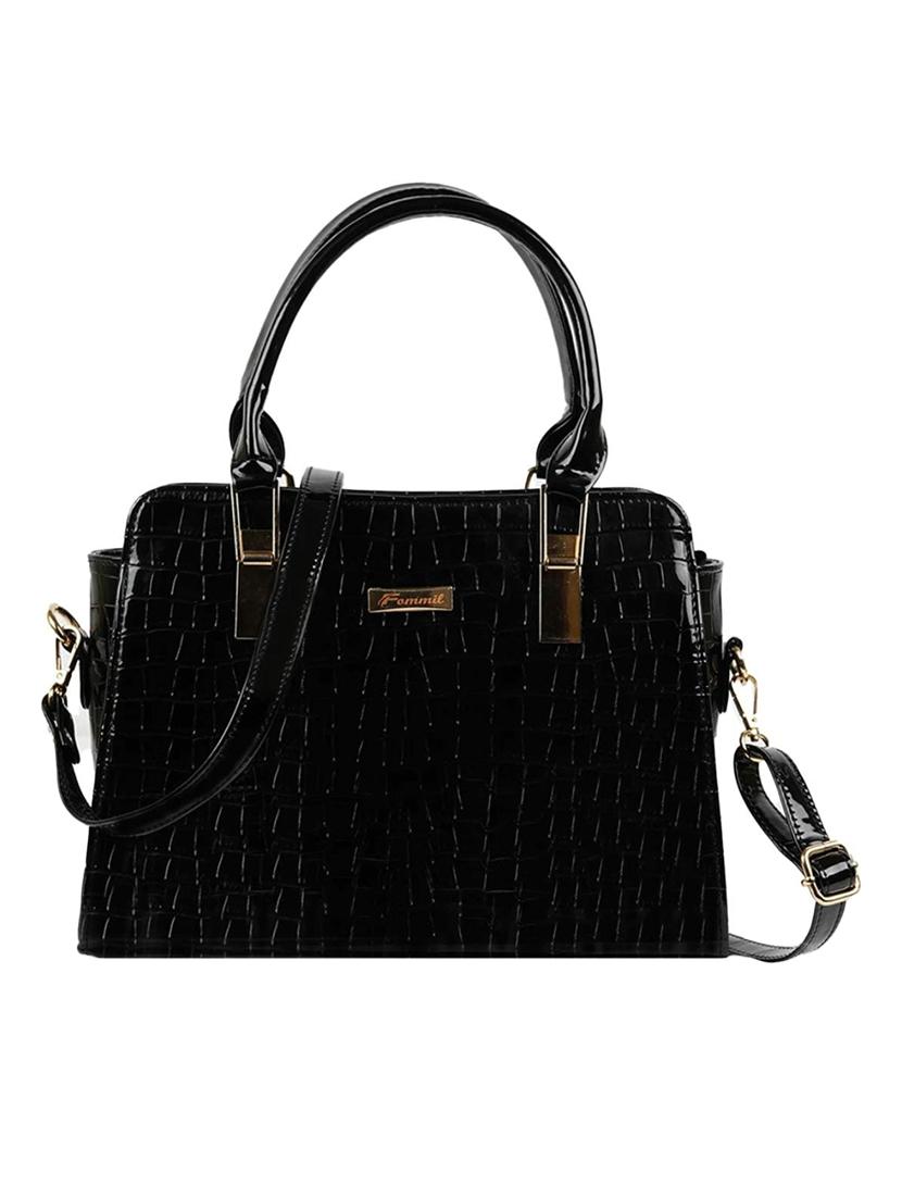 black solids leatherette handbag - 20727909 - Zoom Image - 0