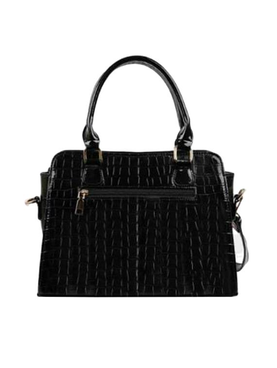 black solids leatherette handbag - 20727909 - Standard Image - 1