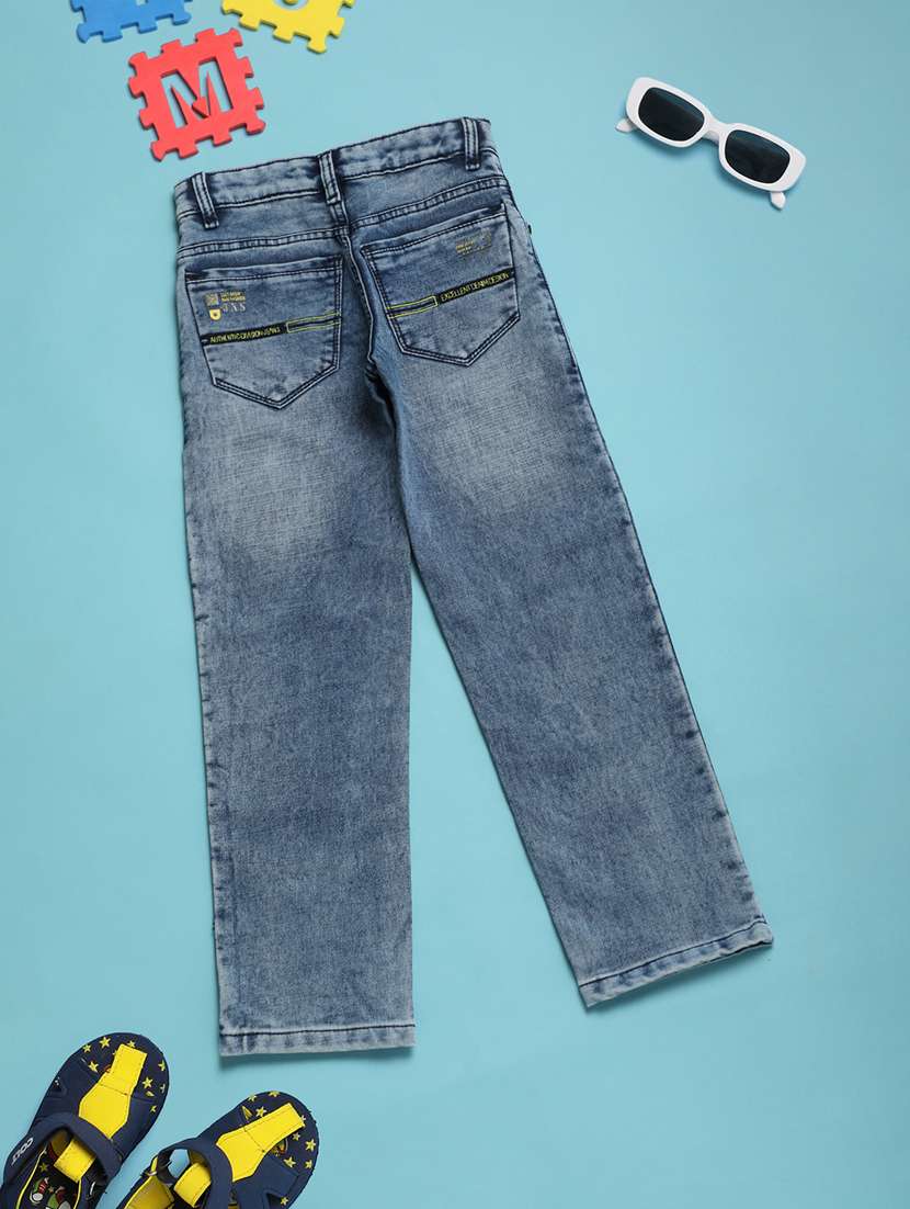 boys light blue solids plain jeans - 20728101 -  Standard Image - 1