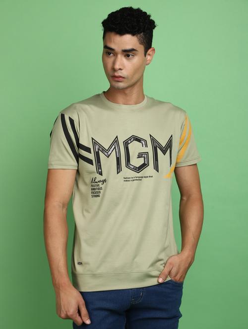 men round neck front print t-shirt - 20728124 -  Standard Image - 0