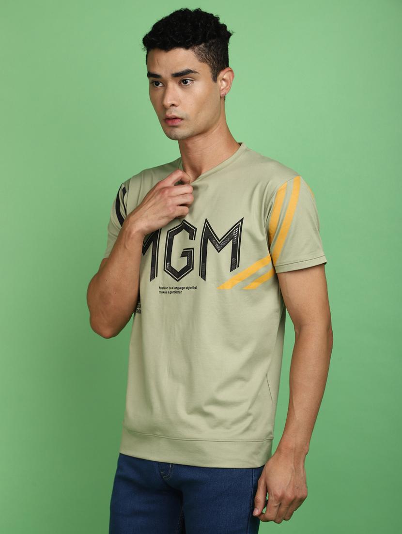 men round neck front print t-shirt - 20728124 -  Standard Image - 1