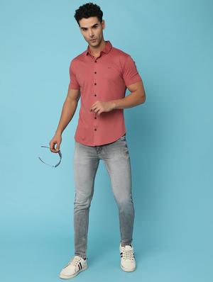 men short sleeved solid casual shirt - 20728172 - Standard Image - 5
