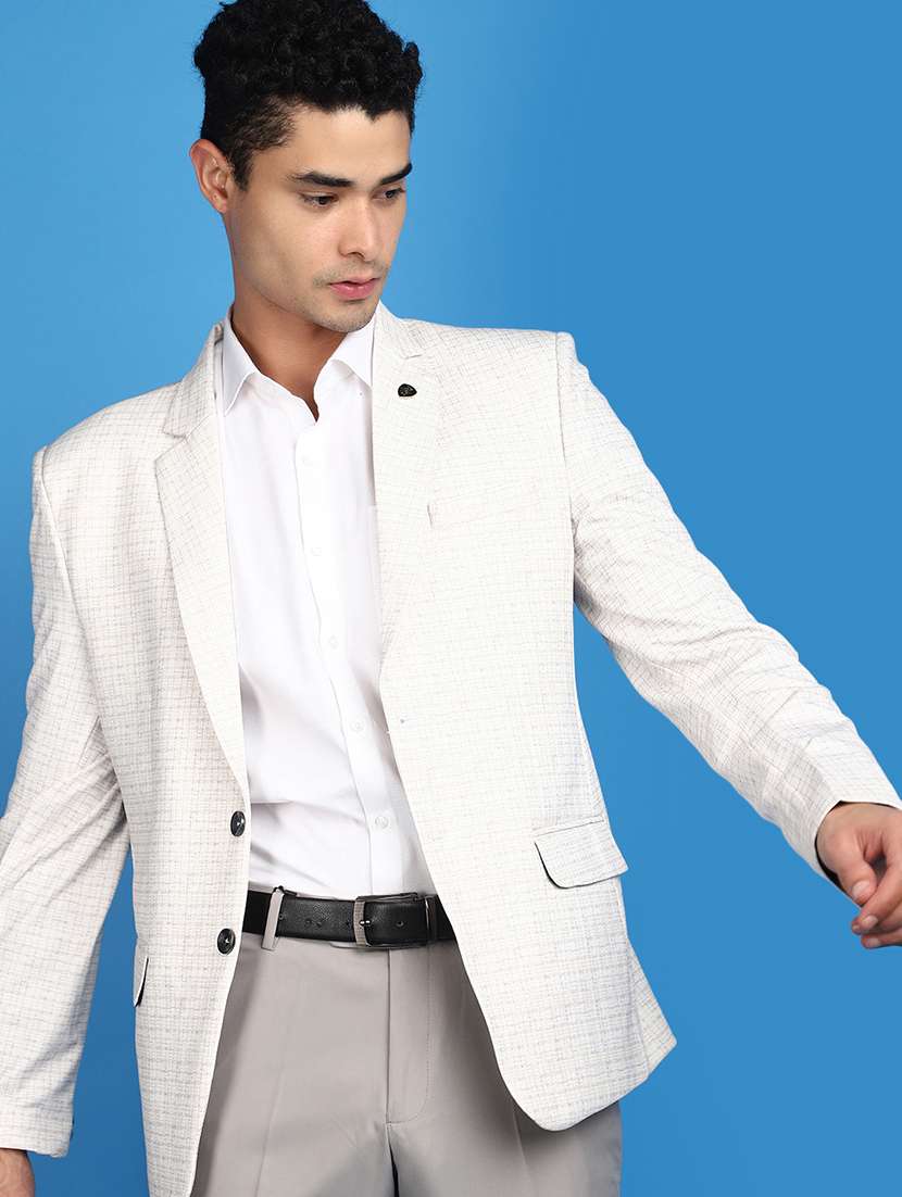 men notched lapel neck checkered casual blazer - 20728198 -  Standard Image - 1