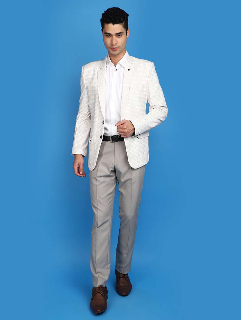 men notched lapel neck checkered casual blazer - 20728198 -  Standard Image - 4