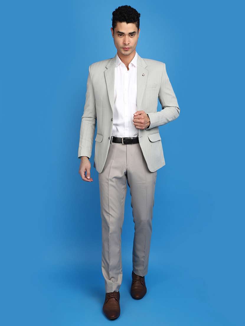 men notched lapel neck solids casual blazer - 20728199 -  Standard Image - 4