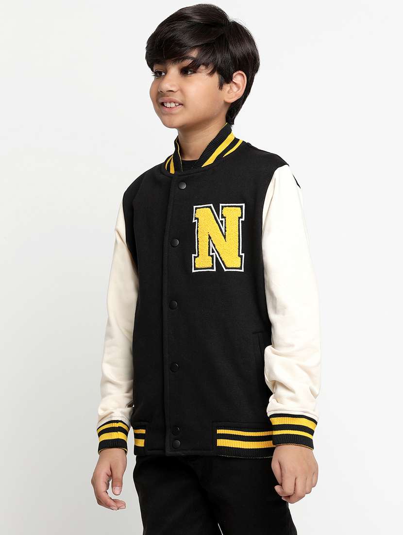boy placement print long sleeves varsity jacket - 20728449 -  Standard Image - 1