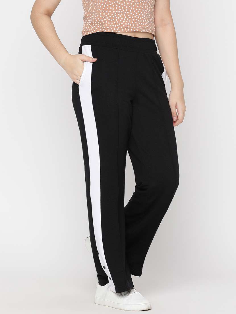 black fleece track pant trouser - 20728477 - Standard Image - 1