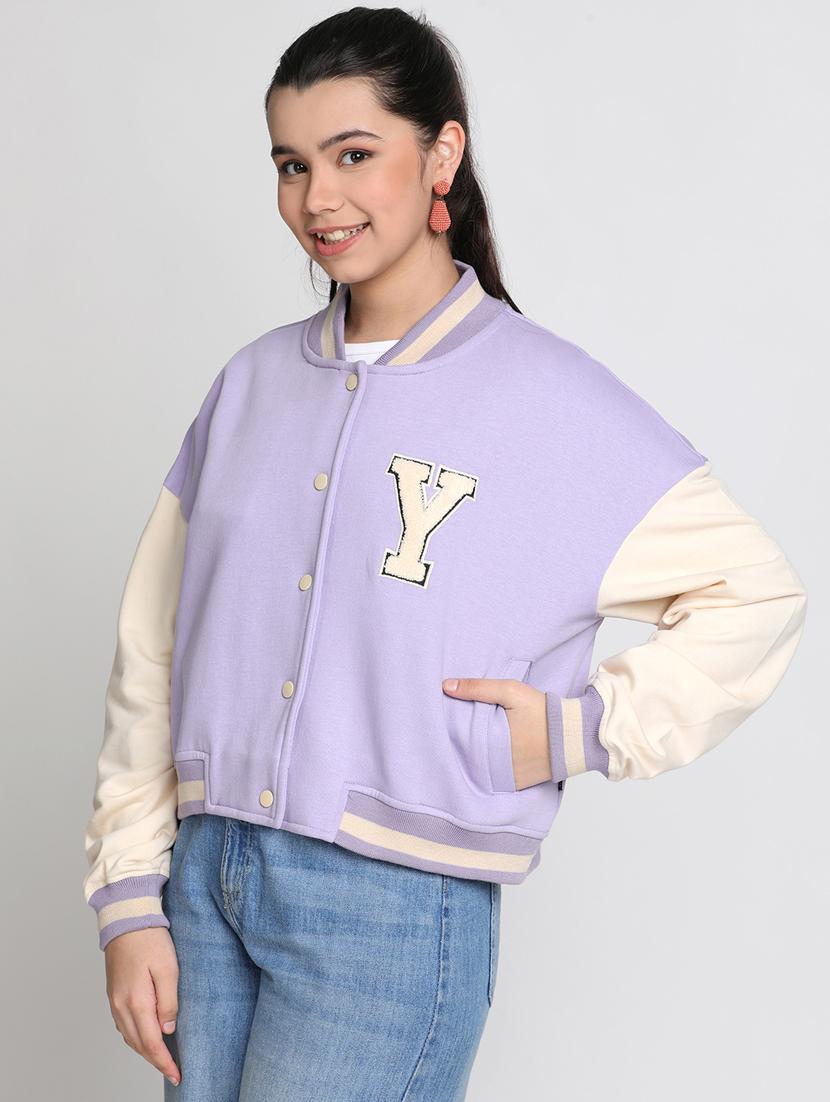 girls color block long sleeve jacket - 20728480 - Standard Image - 1