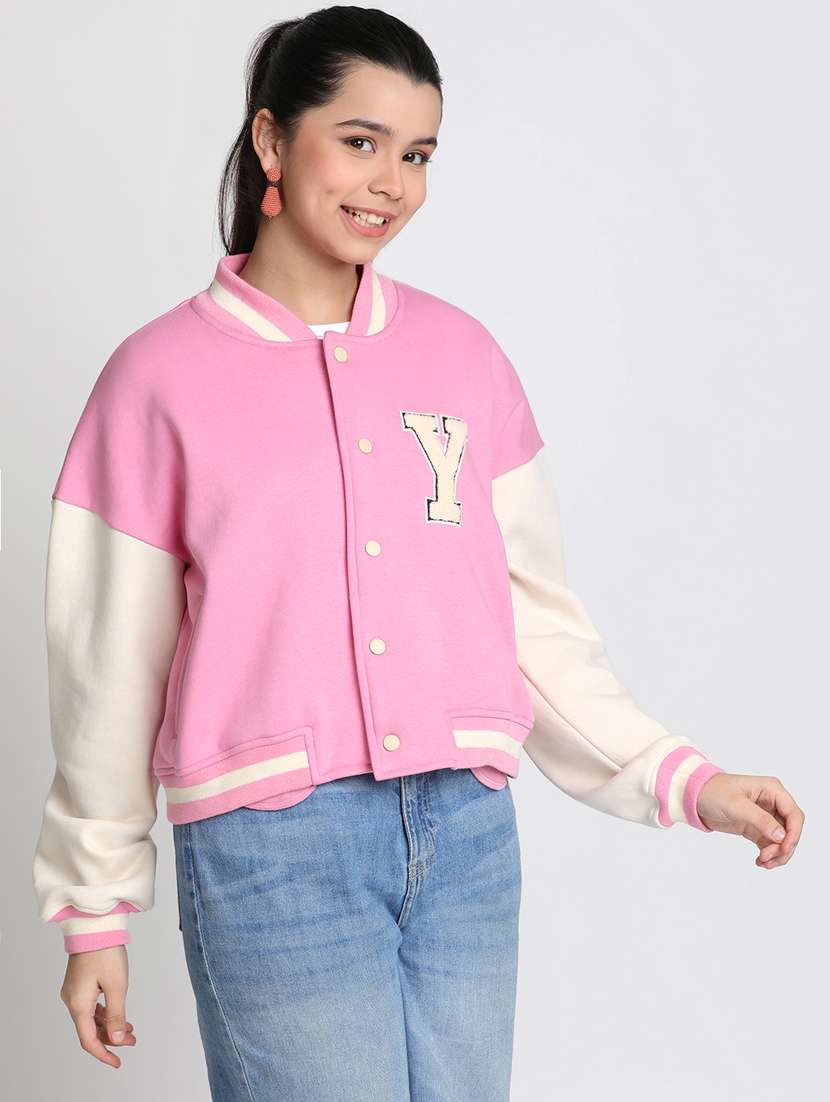 girls color block long sleeve jacket - 20728481 - Standard Image - 1