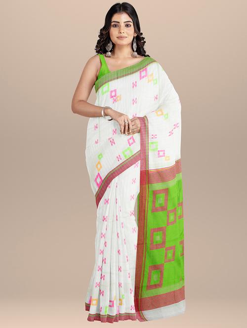 women white self design handloom saree with blouse - 20728499 - Standard Image - 0