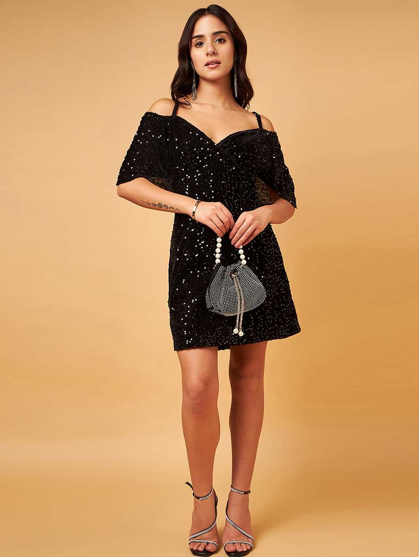 women sequineds a-line dress