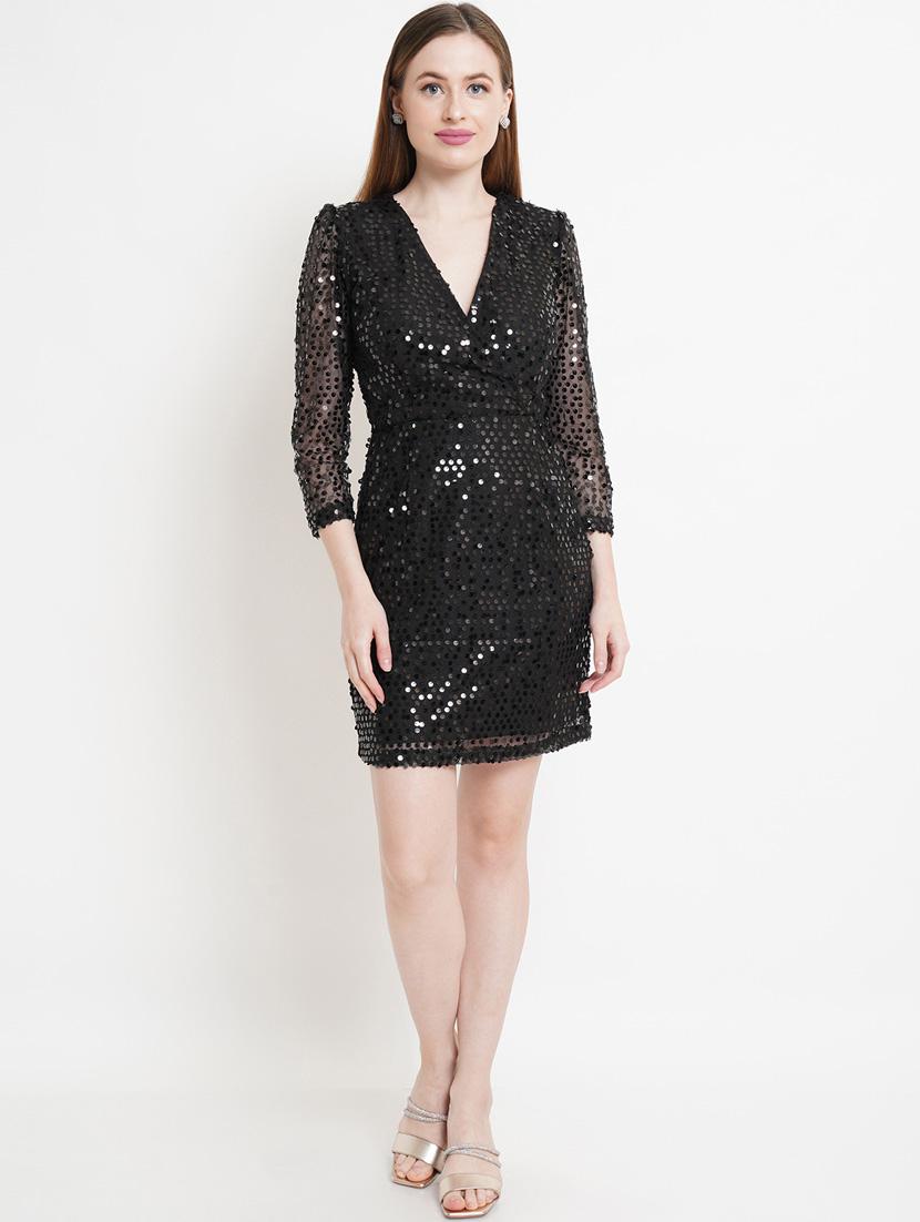 women black self-designed a-line dress - 20728558 -  Zoom Image - 0