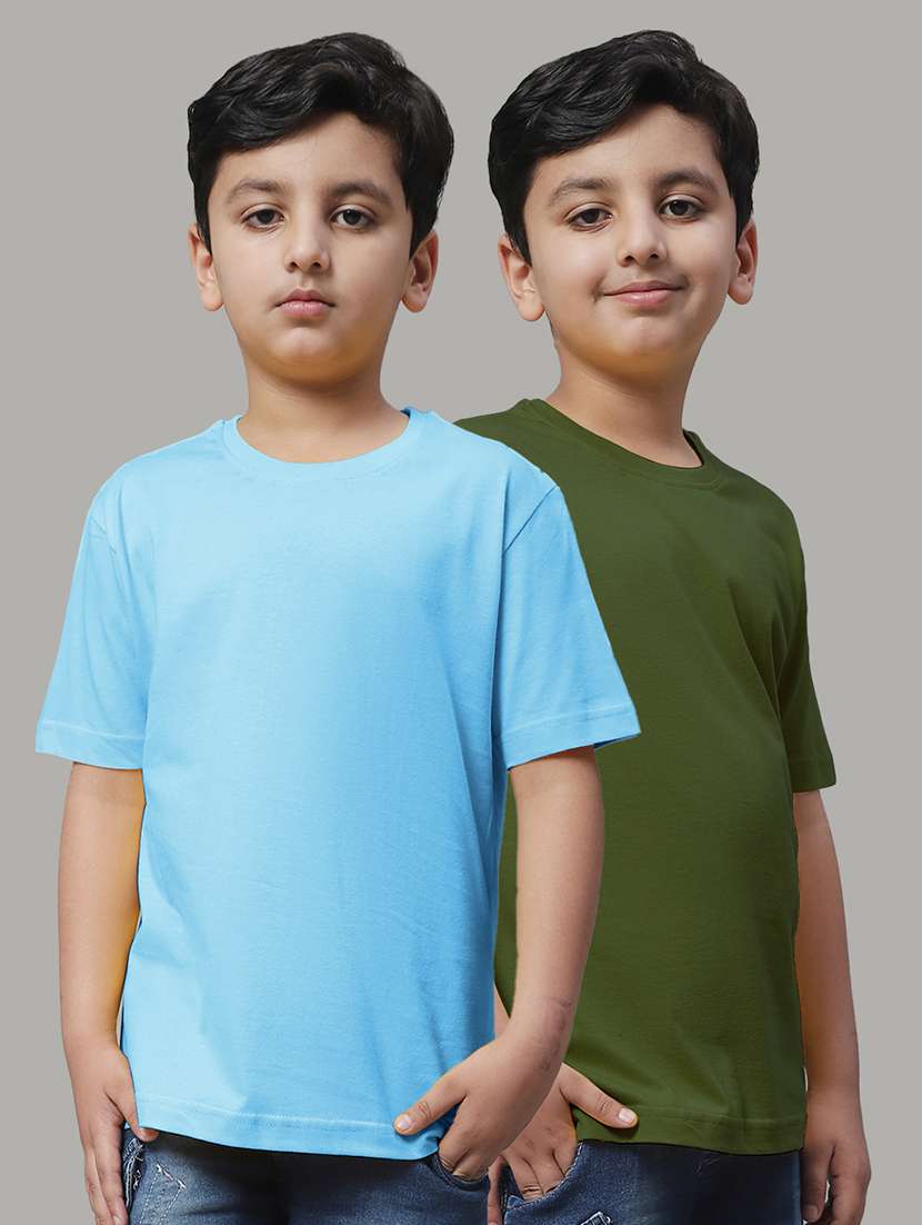 pack of 2  solid multi colored t-shirt