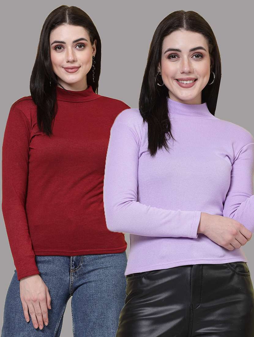 pack of 2 solid multi colored top