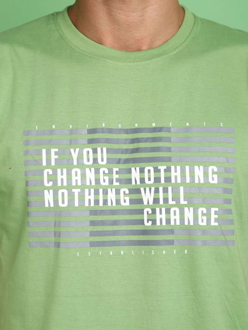 men round neck front print t-shirt - 20729044 -  Standard Image - 4