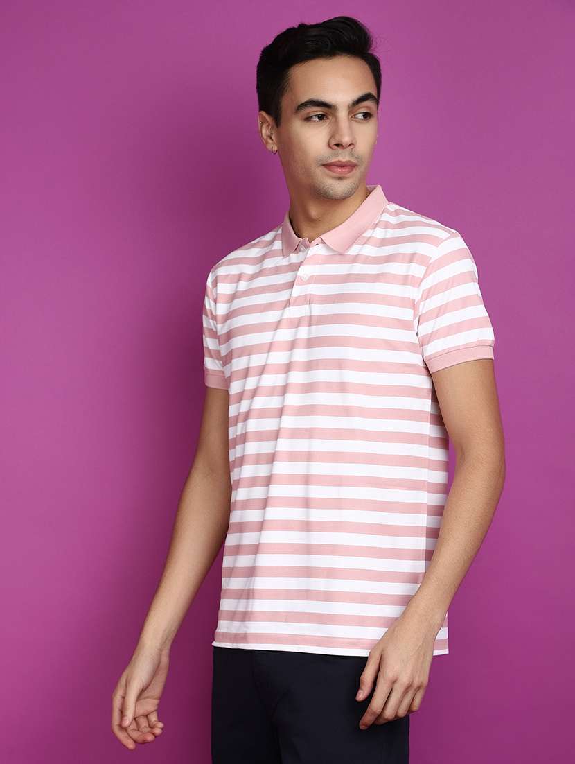 men striped short sleeve polo t-shirt - 20729079 -  Standard Image - 1