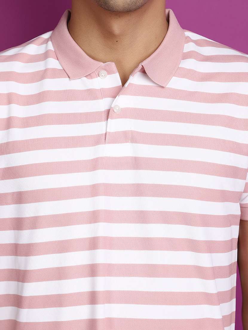 men striped short sleeve polo t-shirt - 20729079 -  Standard Image - 4