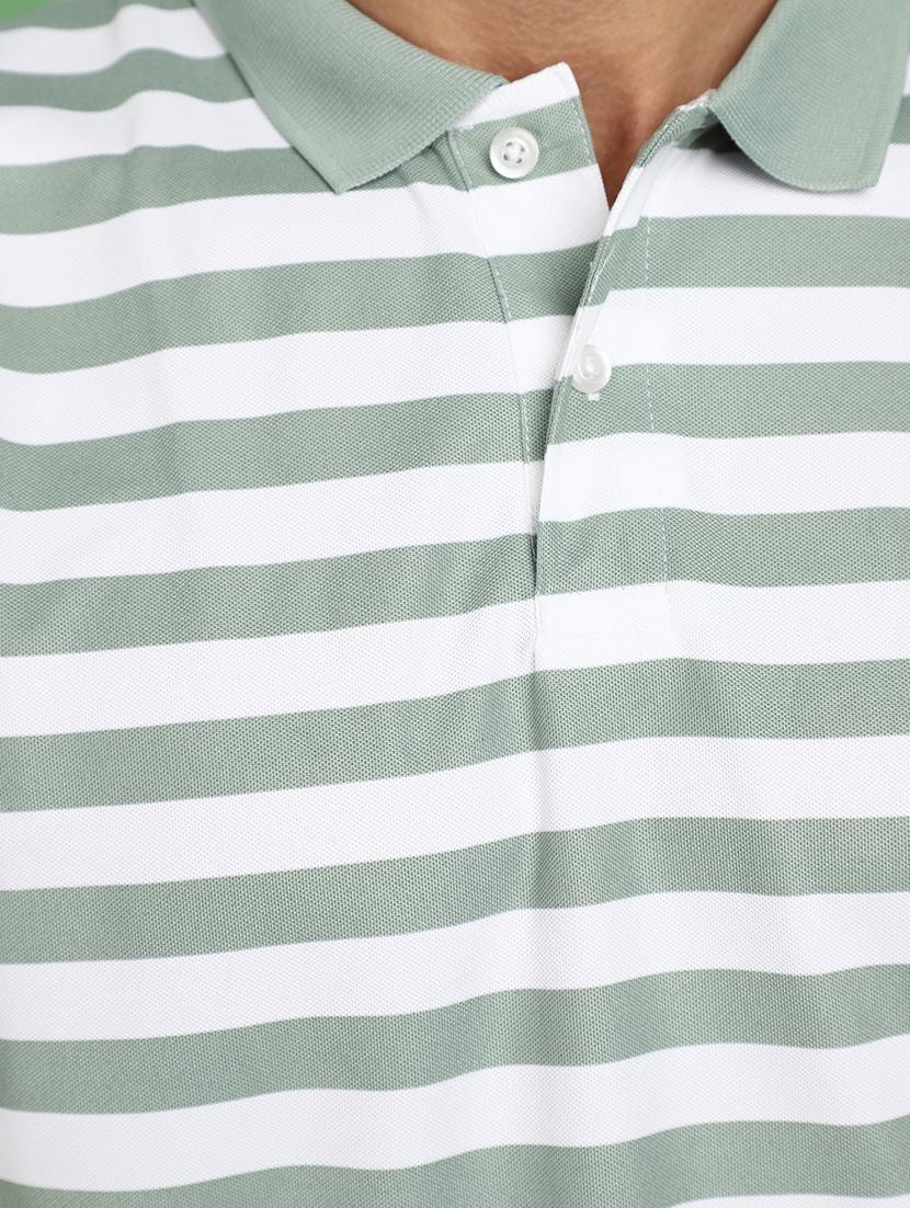 men striped short sleeve polo t-shirt - 20729080 - Standard Image - 4
