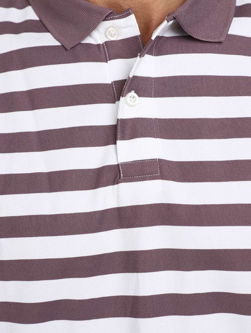 men striped short sleeve polo t-shirt - 20729081 -  Standard Image - 4