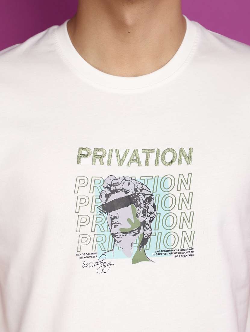 men round neck front print t-shirt - 20729085 -  Standard Image - 4