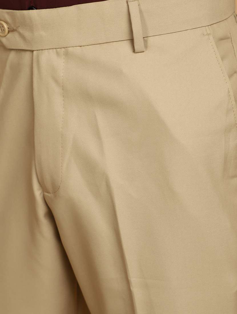 men mid rise solid flat front formal trouser - 20729094 -  Standard Image - 4