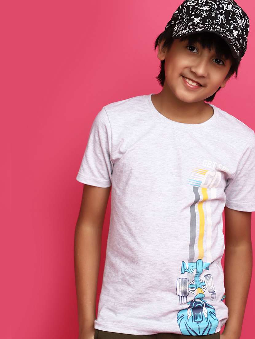 boys grey graphic regular t-shirt - 20729112 -  Standard Image - 1
