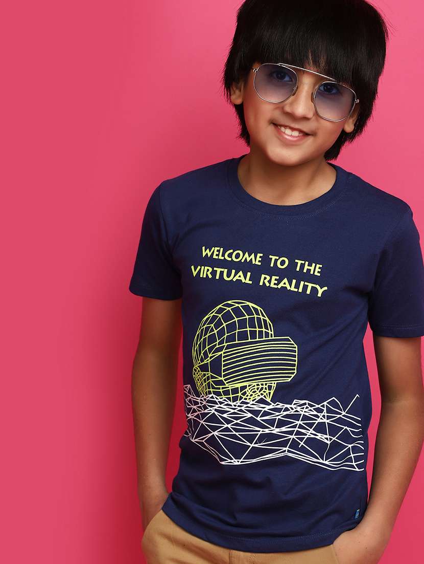 boys navy blue graphic regular t-shirt - 20729115 -  Standard Image - 1