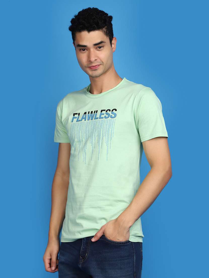 men round neck front print t-shirt - 20729124 -  Standard Image - 1