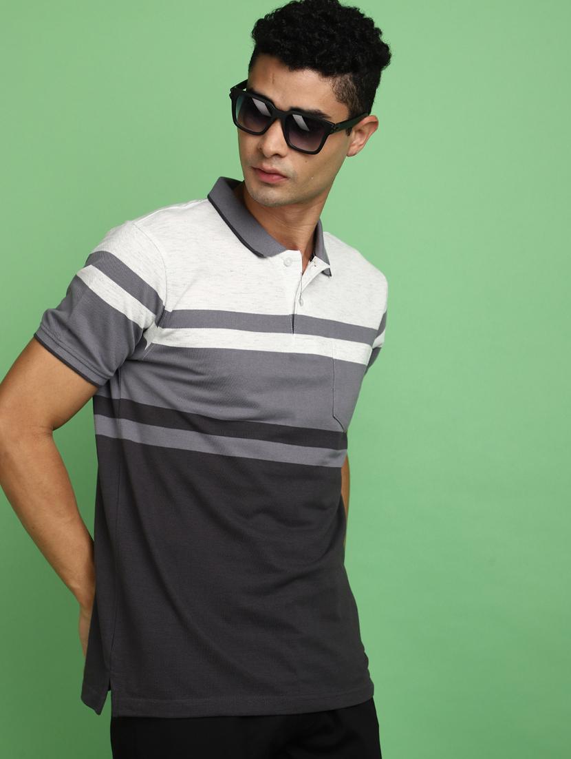 men polo neck striped t-shirt - 20729144 -  Standard Image - 1