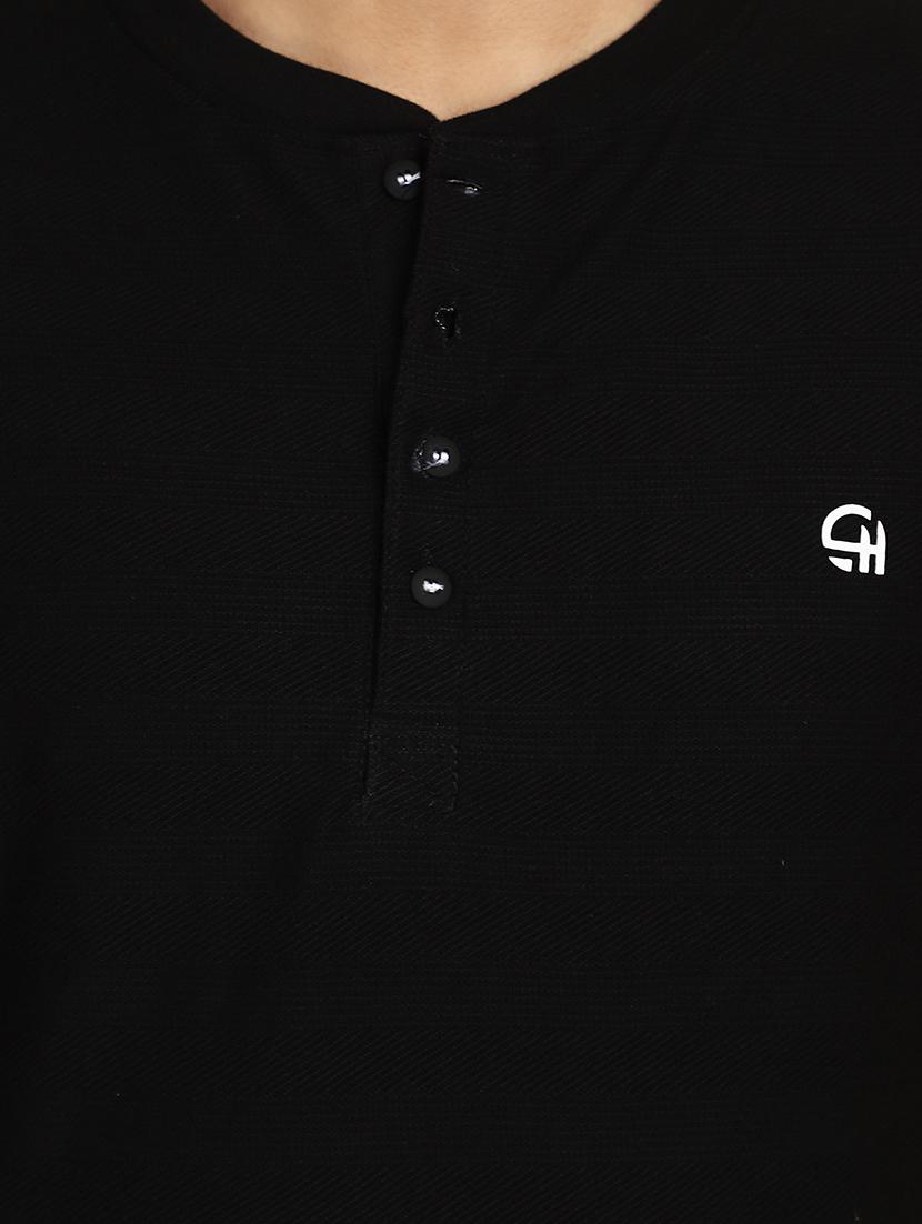 black solid cotton t-shirt - 20729252 - Standard Image - 4