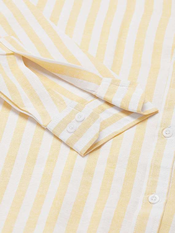 men yellow & white striped casual shirt - 20729718 - Standard Image - 4