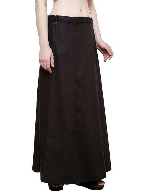 black cotton blend straight petticoat