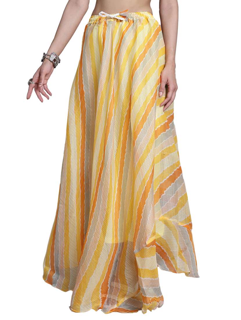 women printed flared maxi skirt - 20730363 - Standard Image - 1