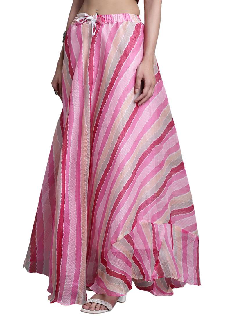 women printed flared maxi skirt - 20730364 - Standard Image - 1