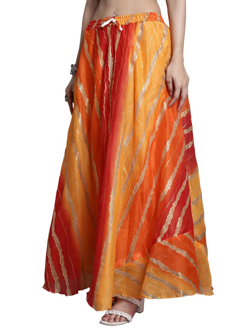 women printed flared maxi skirt - 20730368 - Standard Image - 1