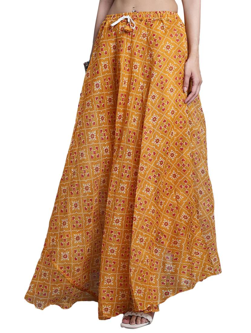 women printed flared maxi skirt - 20730370 -  Standard Image - 1