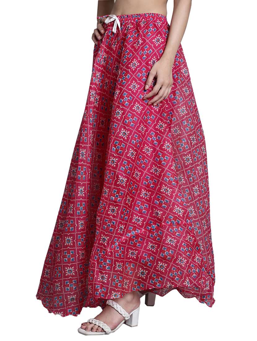 women printed flared maxi skirt - 20730373 -  Standard Image - 1