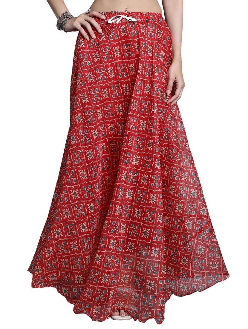 women printed flared maxi skirt - 20730374 -  Standard Image - 1
